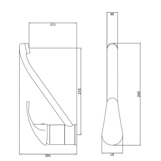 ROUSSEAU Belfort kitchen mixer tap - Without hand shower - Chrome