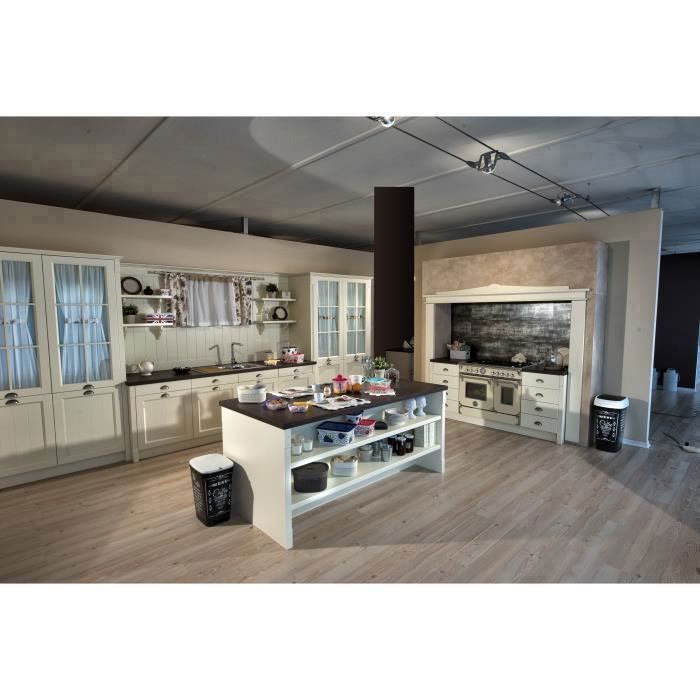 KIS Pedal Kitchen Waste Bin 50L CHIC Black Motif Coffee Menu