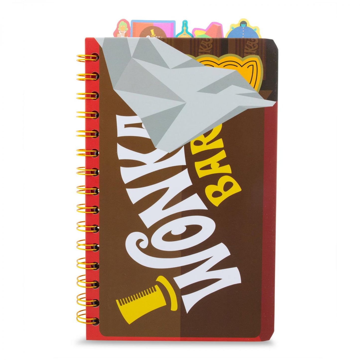 Willy Wonka Bar 5-Tab Spiral Notebook With 75 Sheets