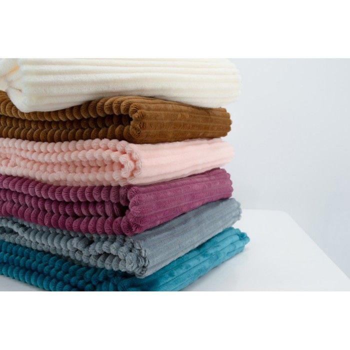 Boudoir blanket - DOMIVA - Milk - 75 x 100 cm - Corduroy, soft and warm