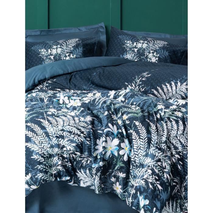 Bedding set - 1 duvet cover 220 x 240 cm + 2 pillowcases 60 x 60 cm - 100% cotton satin - Green