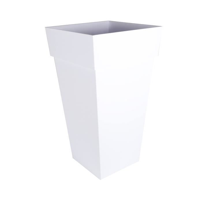 EDA Flower pot xxl Tuscany - Square - 43.3 x 43.3 x H 80 cm - 98 L - White