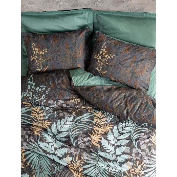 Bedding set - 1 duvet cover 220 x 240 cm + 2 pillowcases 60 x 60 cm - 100% cotton satin - Mint