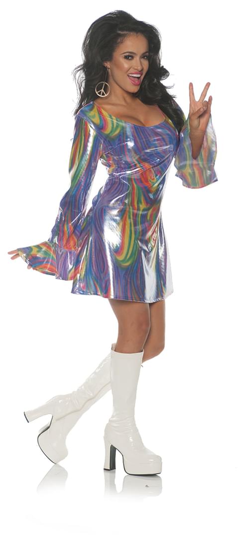Shakin' Disco Diva Mini Dress Adult Costume, Small