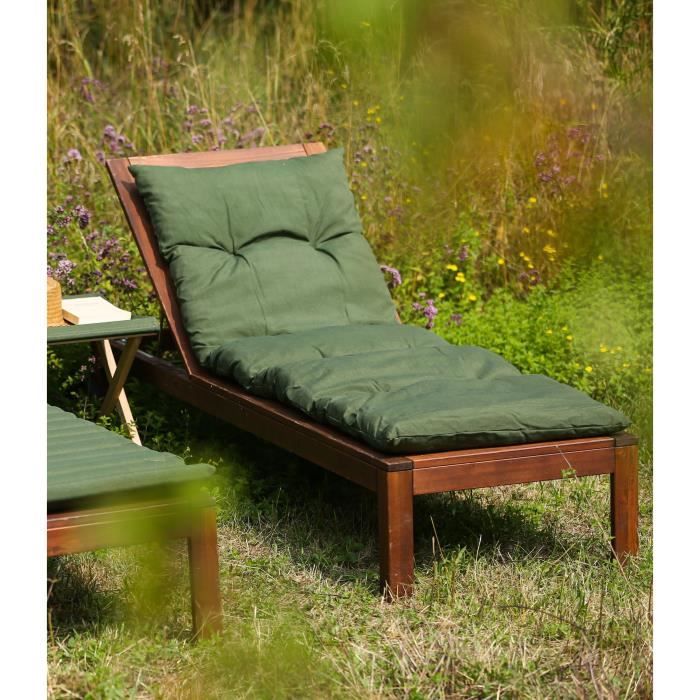 Sun lounger cushion - PRIVATE GARDEN - FLAKES - Algae
