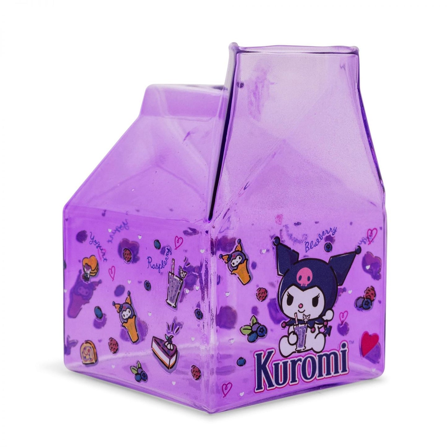 Sanrio Kuromi Sweets Glass Milk Carton | Holds 12 Ounces