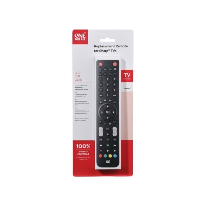 ONE FOR ALL URC1921 Remote Control for any Sharp TV - Black