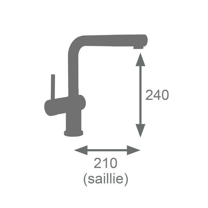 Edouard Rousseau - SQUARE Sink Mixer - Pull-out Spray - Chrome
