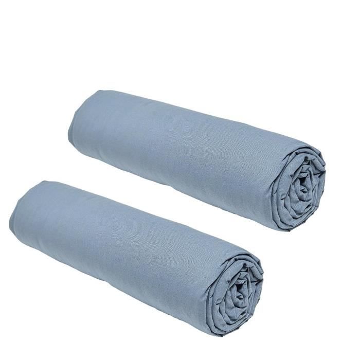 Set of 2 Teday Essential Curses - 160 x 200 cm - 2 people - 100% Cotton - Denim