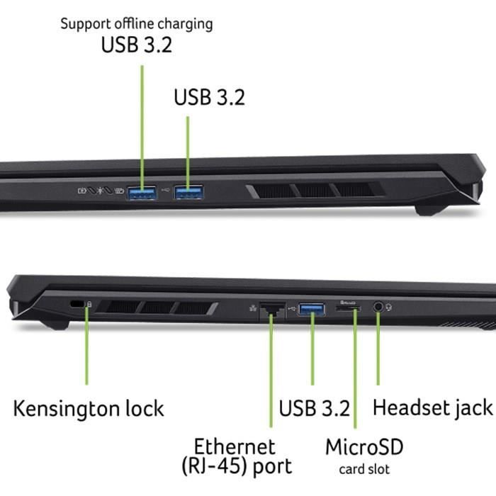 ACER Nitro V 17 AI ANV17-61-R0QC Gaming Laptop PC -Without Windows -17.3 FHD IPS 144Hz -RTX 4050 -Ryzen AI 5 340 -RAM 16GB -512GB SSD