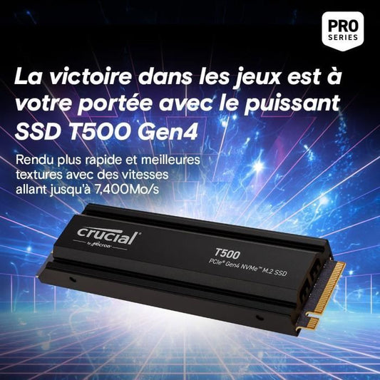CRUCIAL - CT2000T500SSD5 - Internal SSD - 2TB - M.2 - HEATSINK