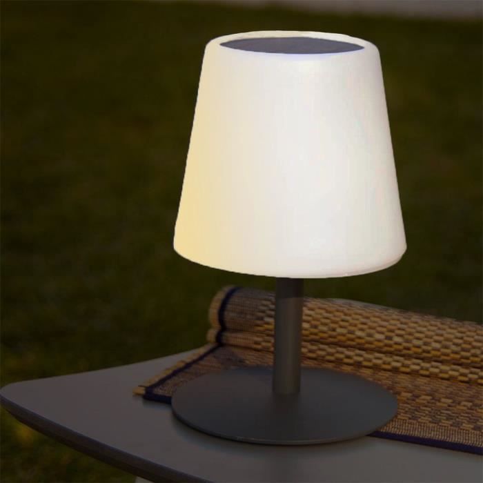 Solar and rechargeable table lamp - LUMISKY - STANDY TINY SOLAR - H25 cm - Warm white and dimmable white LED