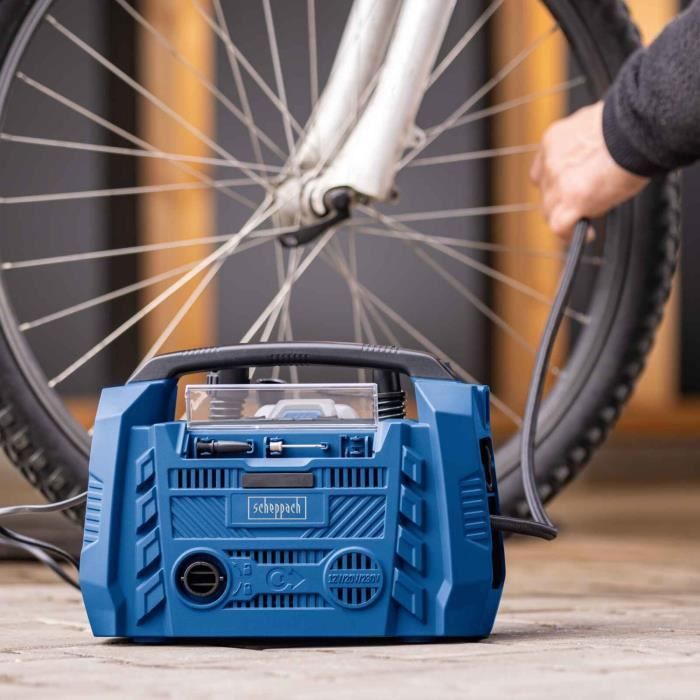 SCHEPPACH 20V IXES 10 bars hybrid electric compressor - Power supply: battery/mains/cigarette lighter - without battery or charger - Airforce 6