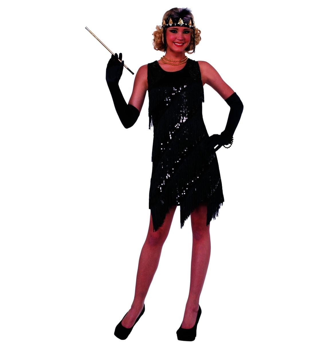 Midnight Dazzle 20's Flapper Gangster Gal Adult Costume X-Small/Small