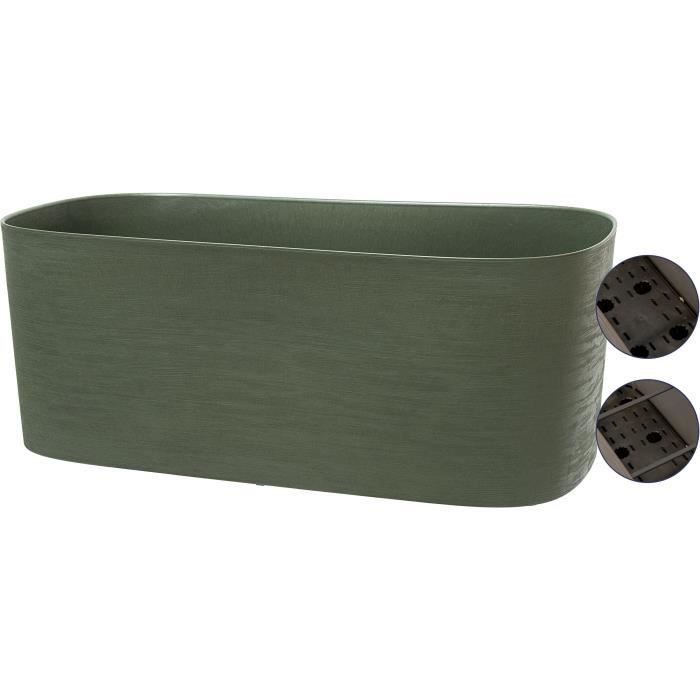 XL planter with water reserve - GARDEN ID Respect - Verdigris 80 x 38 cm - 100% household waste - 100% recyclable