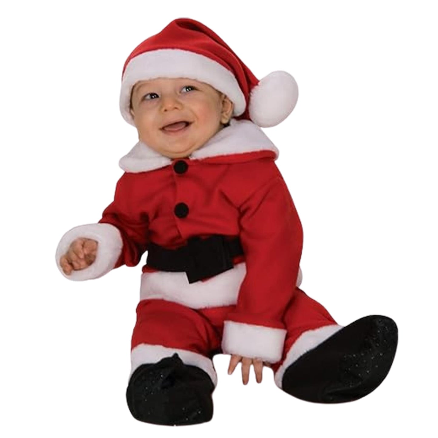 Fleece Santa Costume With Belt Newborn Child 6-12 Months