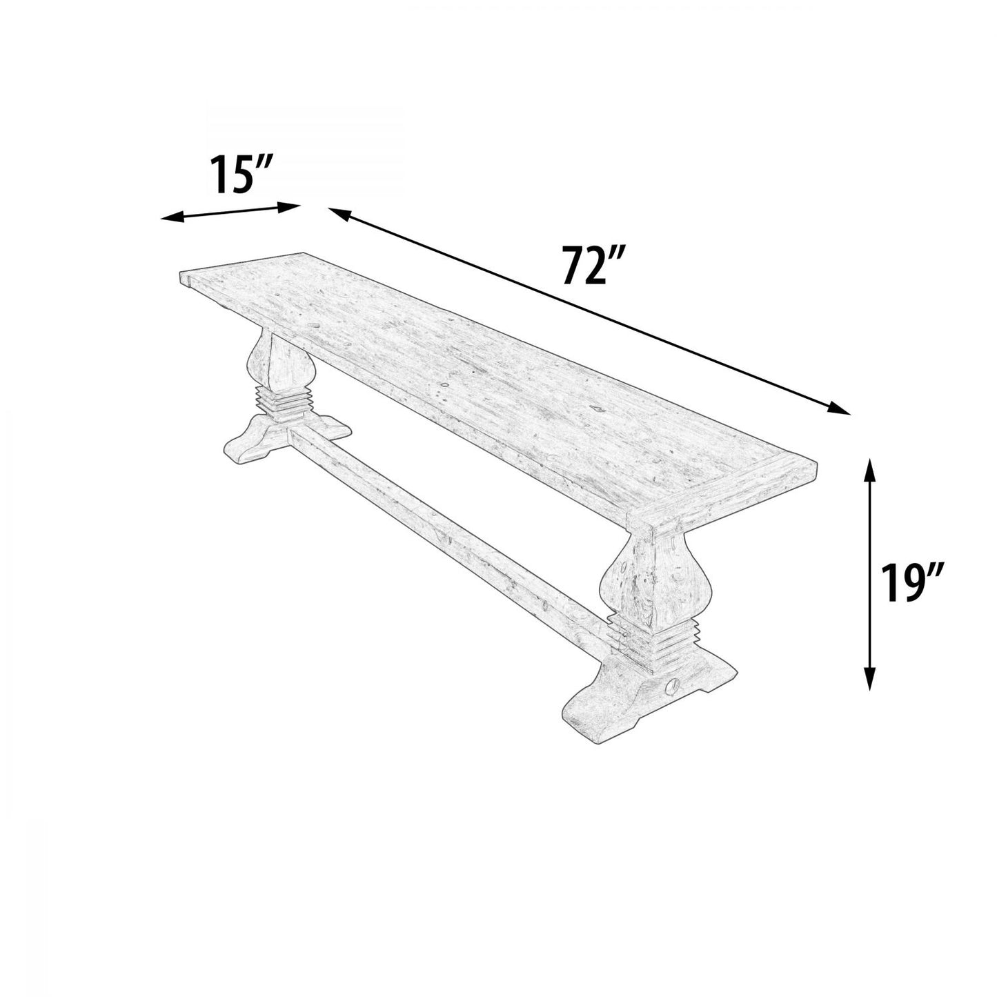 Farmhouse Terminus Bench