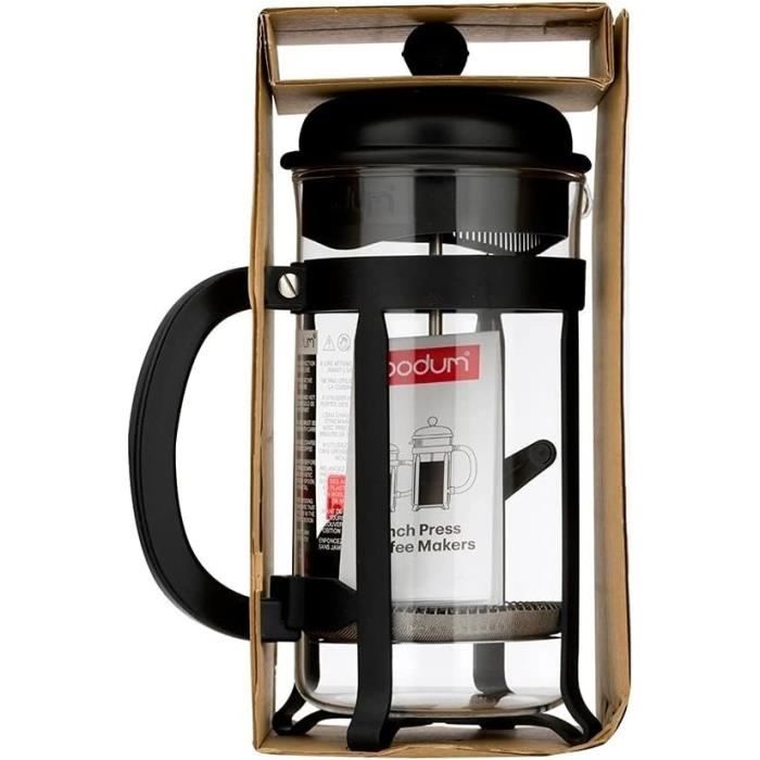 French press coffee maker - BODUM - 1908-01 - Black - Borosilicate glass - Stainless steel
