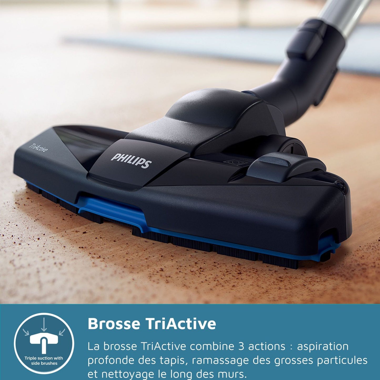 Philips XD3112/09 Traineau vacuum cleaner with Series 3000 - 900W bag - 79 DB - Anti -allergen filter