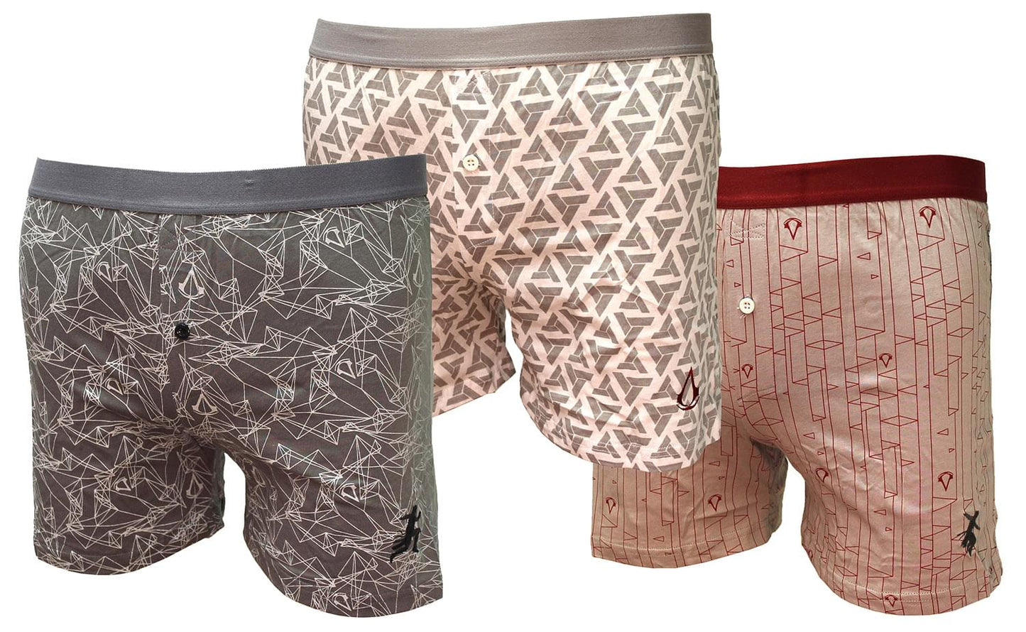 Assassins Creed Repeat Pattern Adult Cotton Boxer Shorts | Set of 3 | Large