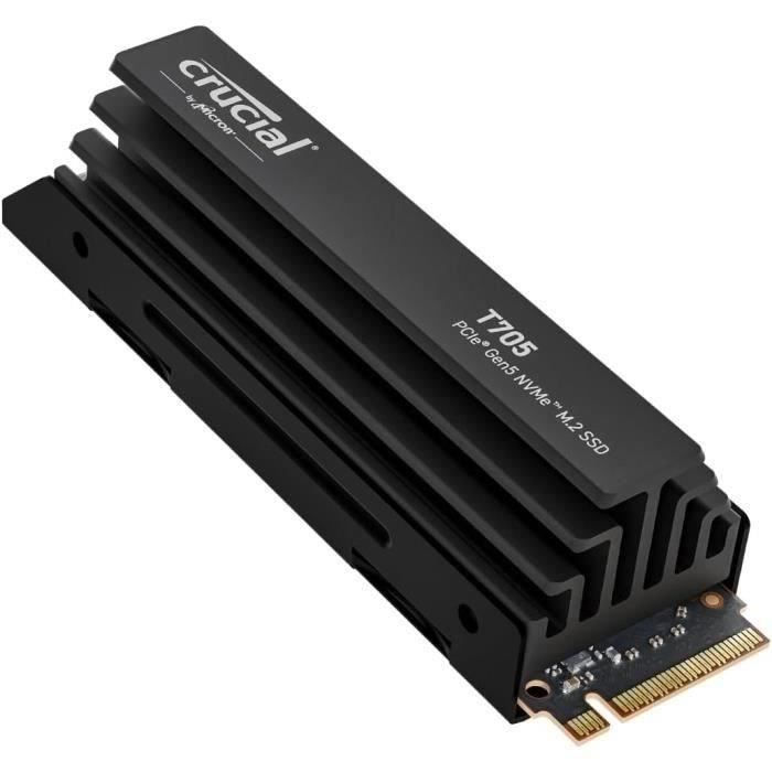 Internal Gaming SSD with Premium Heatsink - CRUCIAL - T705 SSD 4TB PCIe Gen5 NVMe M.2 (2024) - CT4000T705SSD5