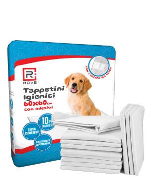 RMove Tappetini Igienici Animali 60x60cm Con Adesivi 1Cnf/10pz