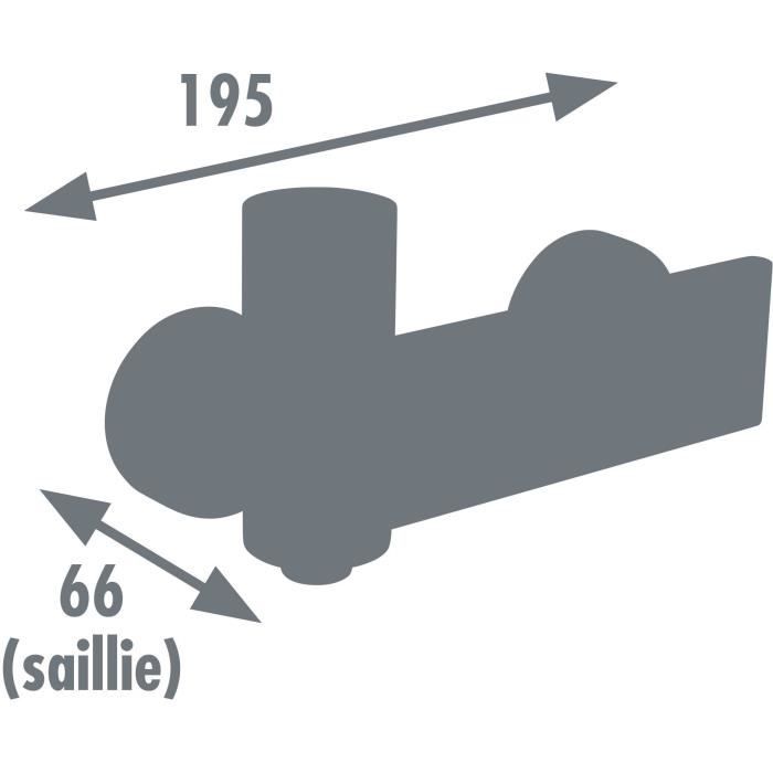 Shower mixer - EDOUARD ROUSSEAU - BLACK STEEL - Black / Chrome