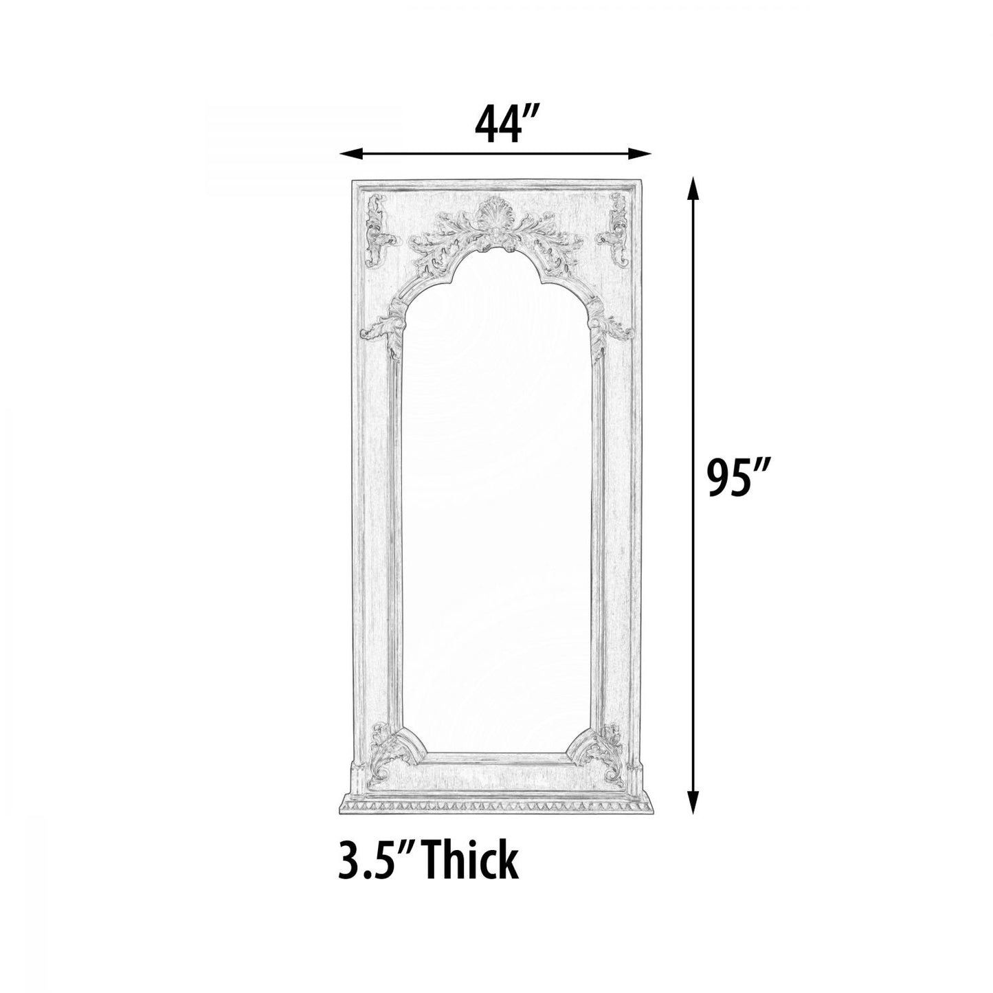 Mystique Gray Mahogany Grand Mirror