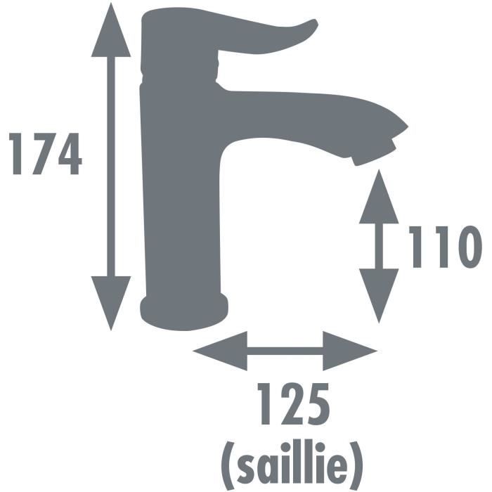 Washbasin mixer - EDOUARD ROUSSEAU - Rangoon - Flow reducing aerator - Ceramic cartridge Ø 35 mm - Chrome