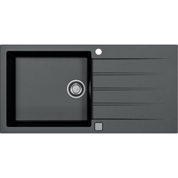 Built-in sink - Granite - Black - 1 large bowl - 100 x 50 cm - CADIT - STRADOUR