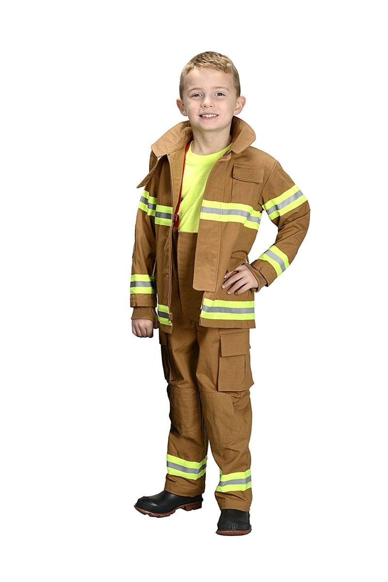 Fire Fighter Child Costume Tan Med 6-8