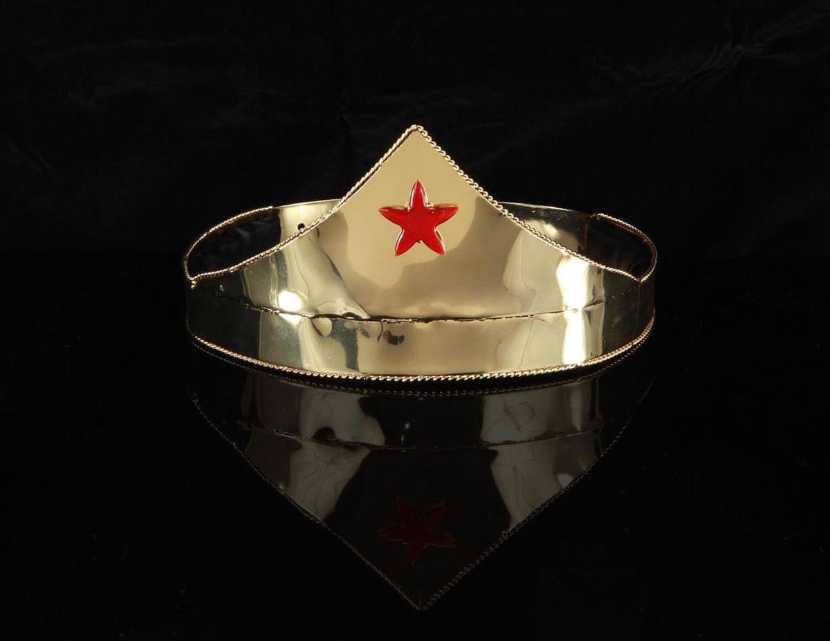 Wonder Gold & Red Star Adjustable Costume Crown Adult One Size