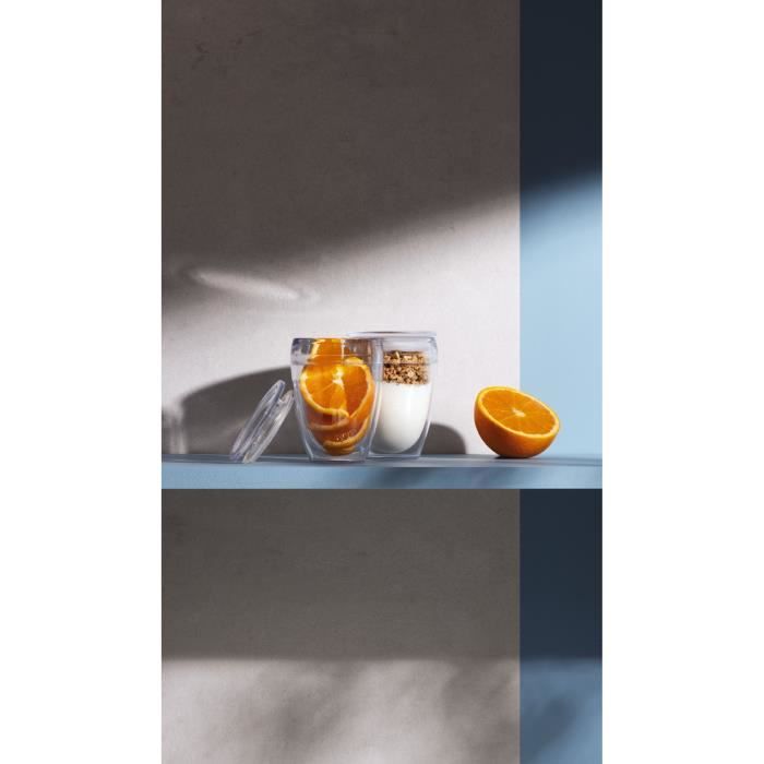 Set of 2 BODUM cups - Pavina To Go - Double-walled plastic - Airtight lid - 30 cl - Transparent