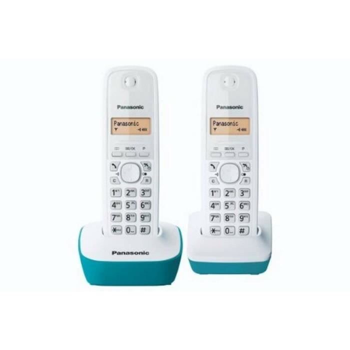 Panasonic KX-TG1612FRC Duo Wireless Phone Without Answering Machine White Blue