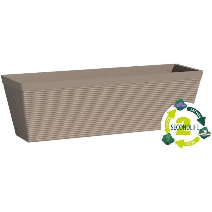 Planter - GARDEN ID - Green Care Impact Taupe - 50 x 16 x 16 cm - 10-year guarantee - 100% recycled - UV/frost resistant