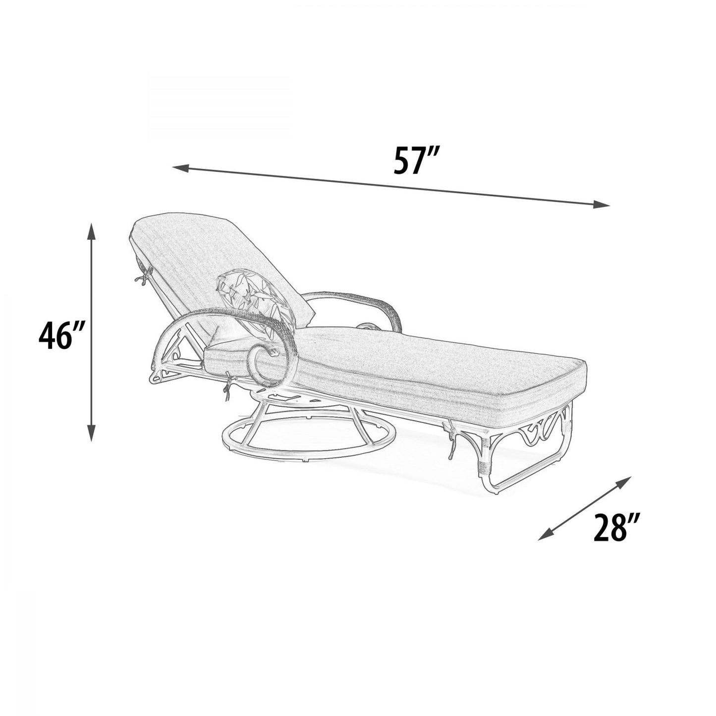 Grand Bonaire Weave Swivel Lounge With Pillow