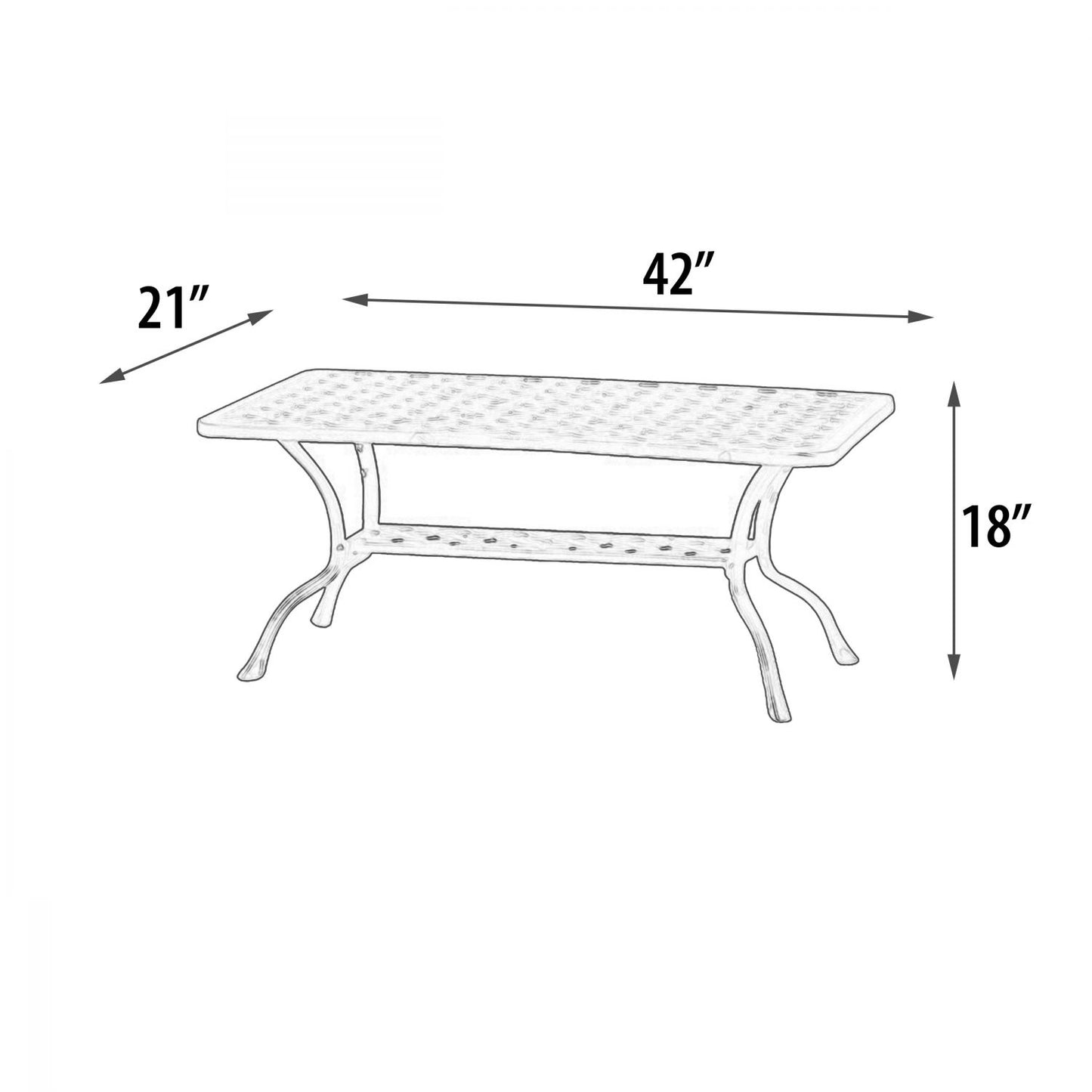 Savannah Outdoor Aluminum Coffee Table