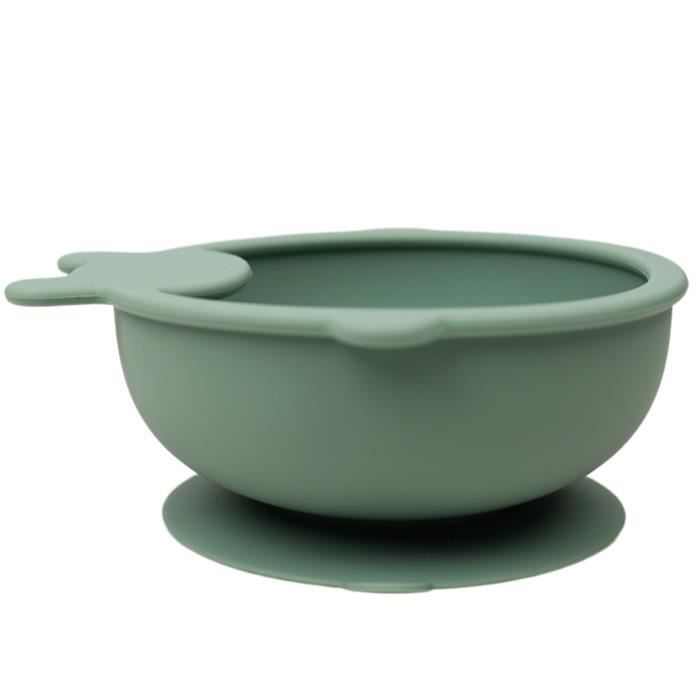 Suction cup bowl - THERMOBABY - Silicone - Cactus Green - Non-slip and unbreakable