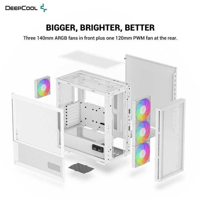 PC case without power supply - DEEPCOOL CH560 DIGITAL (White) - Mid-tower - E-ATX format
