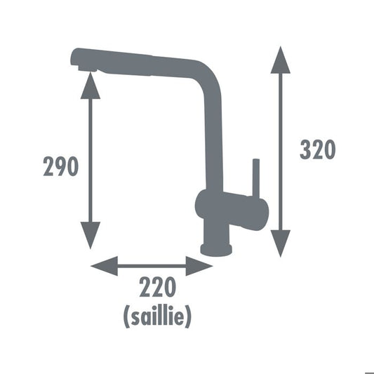 Rousseau Faucet Matsouko kitchen mixer - with shower - black