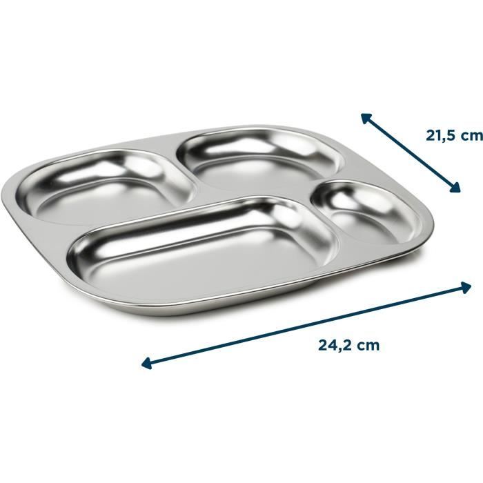 Compartmentalized tray - THERMOBABY - 4 compartments - BPA-free - Stainless steel