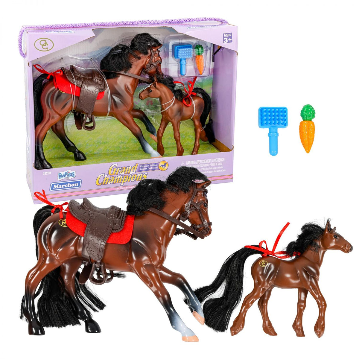 Grand Champions Premium Stallion Collection Set Of 2 | Dark Bay Thoroughbred