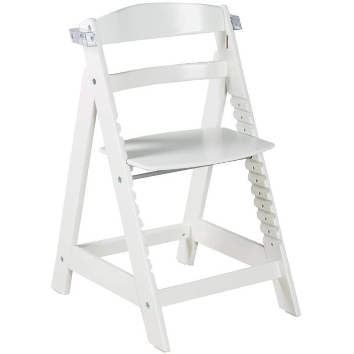 High chair - ROBA - SIT UP CLICK & FUN - Removable meal tray - Adjustable height - Up to 70 kg - White lacquered wood
