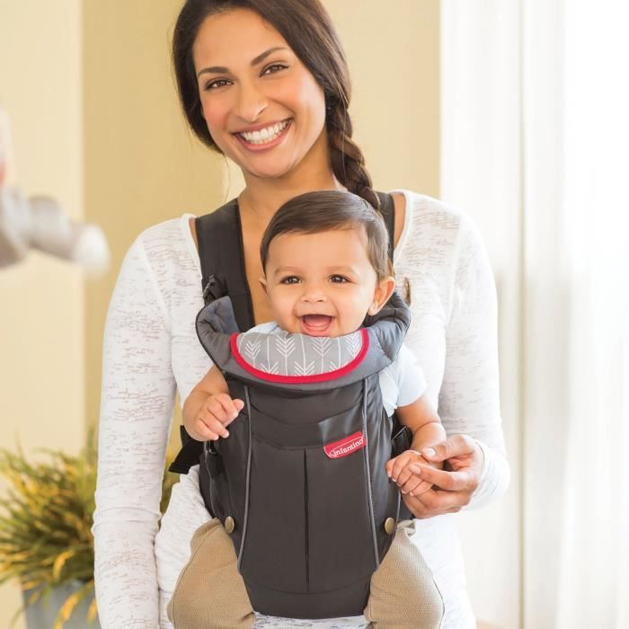 INFANTINO Baby Carrier - Swift - Ergonomic - Black/Blue - For Babies from 0 to 24 months