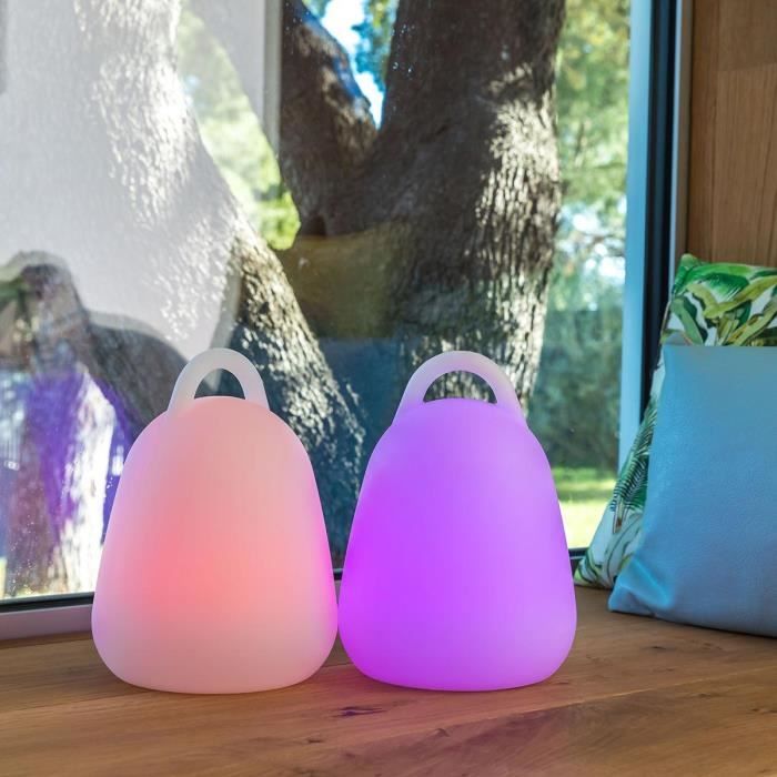 LUMISKY Wireless LED portable lamp LIBERTY C25 - Waterproof and floating - H 24 cm - White and multicolored