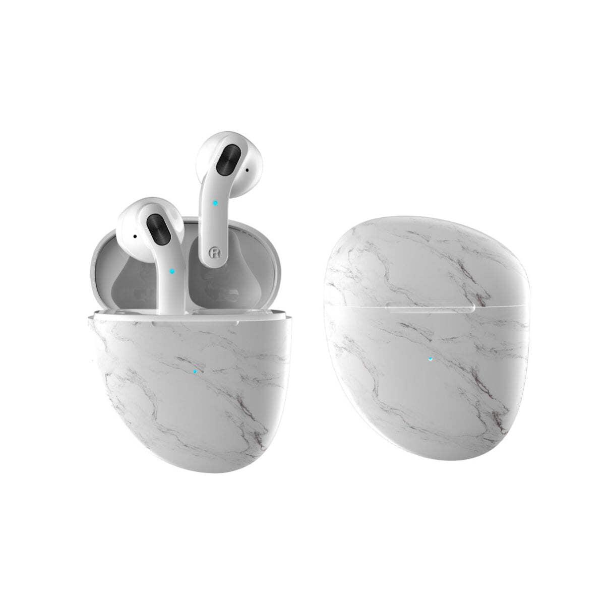 Color: White Pebble - Marble Pebble Twin Bluetooth Headphones