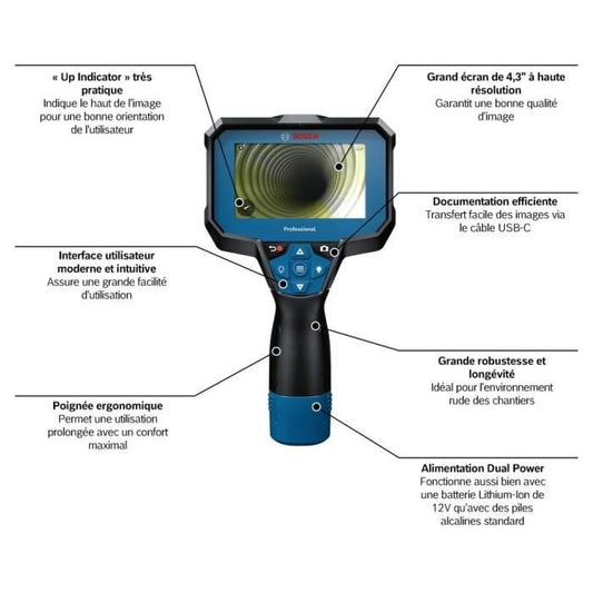 Bosch Professional GIC 12V-4-23 C inspection camera, battery operated - 0601241500