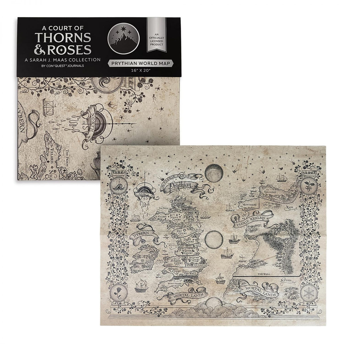 A Court Of Thorns and Roses 16 x 20 Inch Prythian World Map