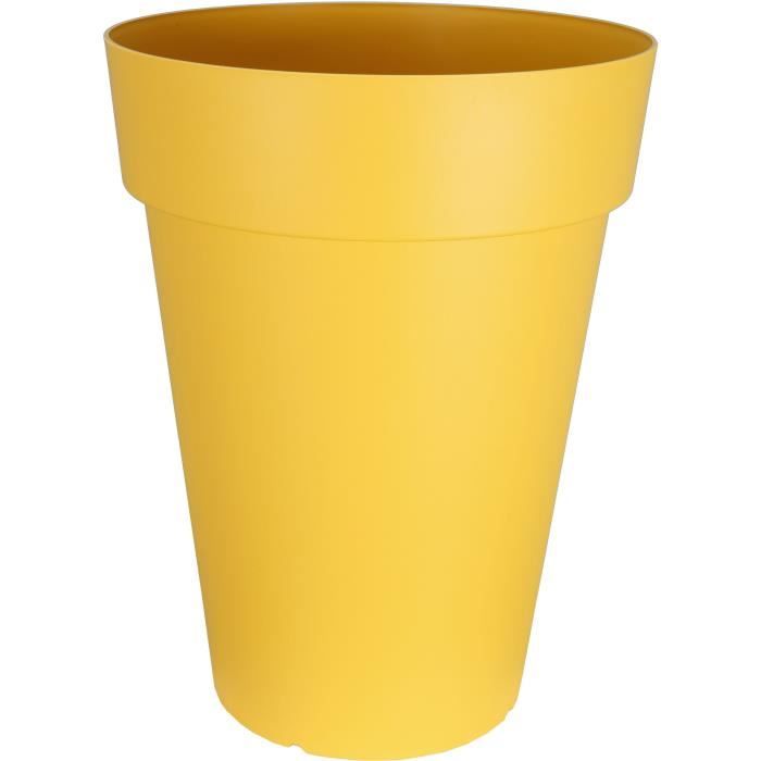 RIVIERA SOLEILLA HIGH flower box - Plastic - Height 66 cm - Yellow