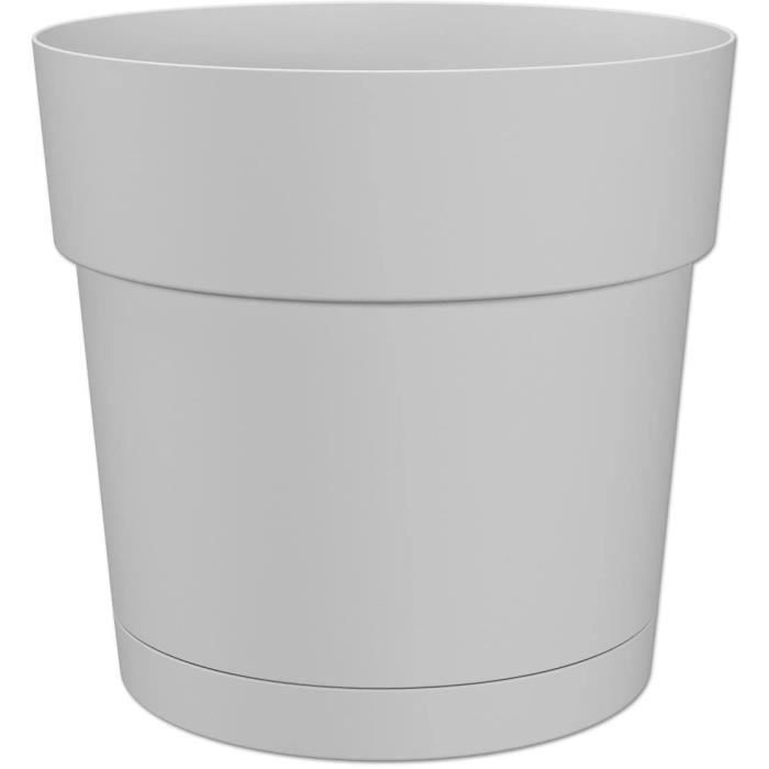 Flower pot and round capri round - plastic - water tank - diameter 30 cm - white - artevasi